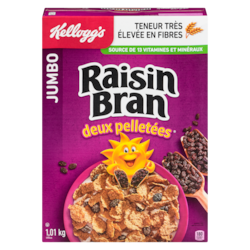 Kellogg’s Raisin Bran Céréales jumbo 1.01 kg, 1,09 $/100g
