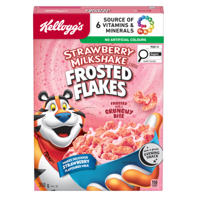 Kelloggs Frosted Flakes Cereal Strawberry Milkshake Flavour 350 g, $1.43/100g
