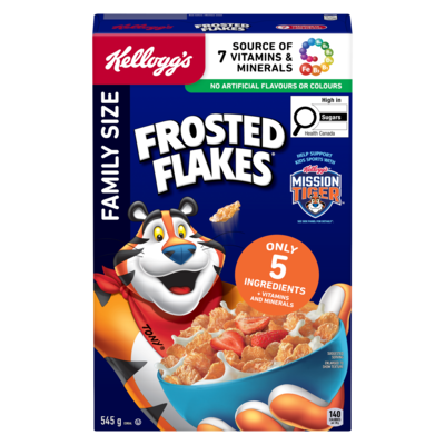 Kelloggs Frosted Flakes Cereal Family Size 545 g, $1.28/100g