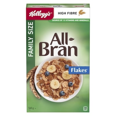 Kelloggs All Bran All-Bran Cereal Flakes Family Size 560 g, $1.43/100g