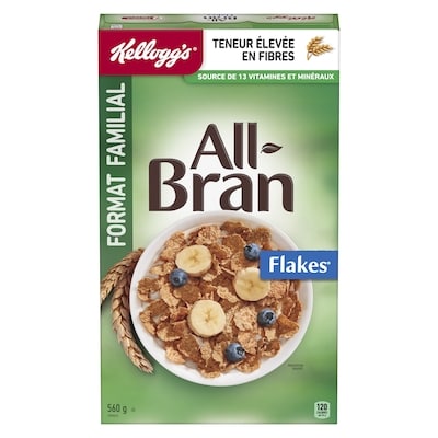 Kellogg’s All Bran All-Bran Céréales flakes format familial 560 g, 1,43 $/100g