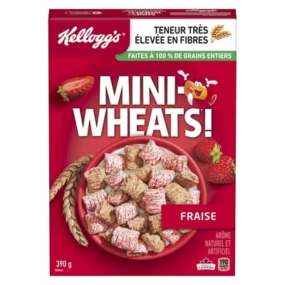 Kellogg’s Mini Wheats Céréales fraise 390 g, 1,41 $/100g