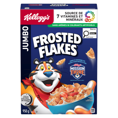 Kellogg’s Frosted Flakes Céréales jumbo 950 g, 1,00 $/100g