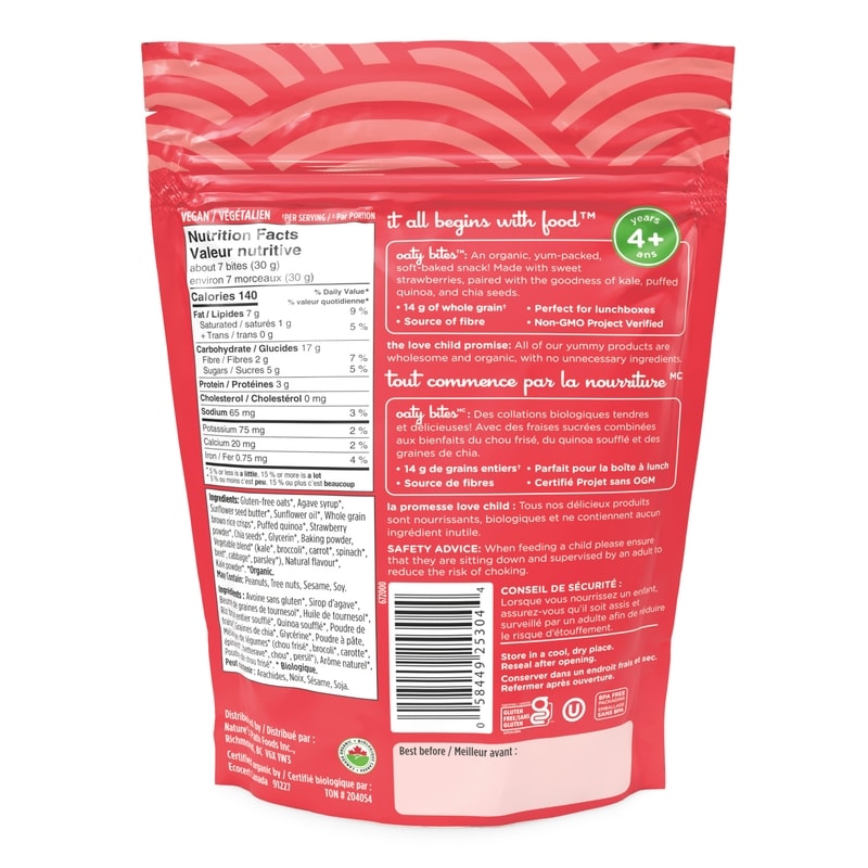 Organic Strawberry + Kale Oaty Bites Snacks