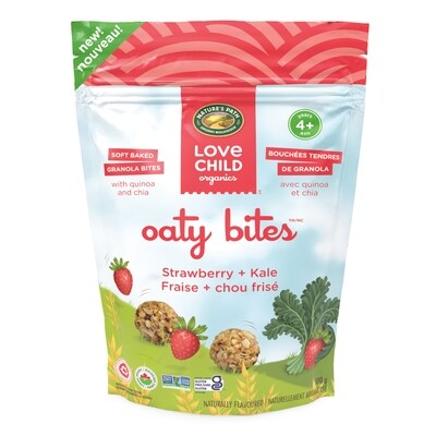 Love Child Organics Bouchées collation fraise + chou frisé Oaty Bites 100 g, 5,00 $/100g