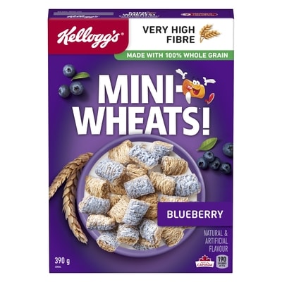 Kelloggs Mini Wheats Cereal Blueberry 390 g, $1.79/100g