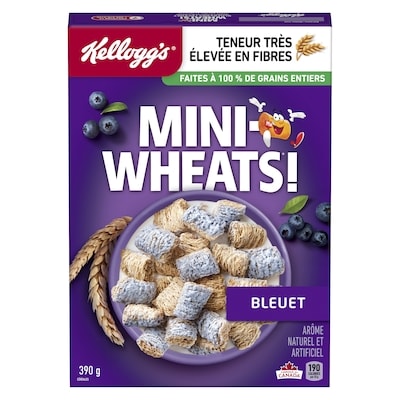 Kellogg’s Mini Wheats Céréales bleuet 390 g, 1,79 $/100g