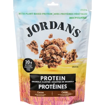 Jordan’s Grappes de granola Protéines Cacao 325 g, 2,15 $/100g