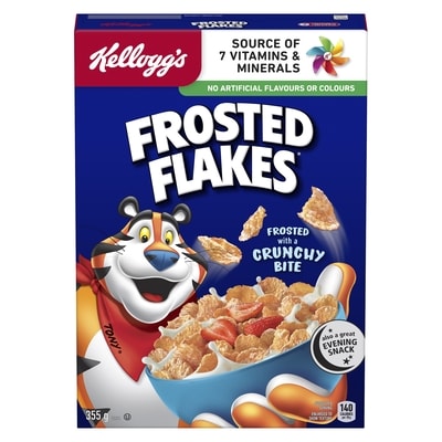 Kelloggs Frosted Flakes Cereal 355 g, $1.55/100g