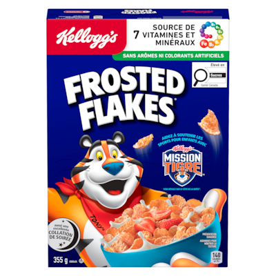 Kellogg’s Frosted Flakes Céréales 355 g, 0,99 $/100g