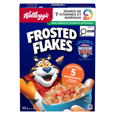 Kellogg’s Frosted Flakes Céréales 355 g, 1,41 $/100g