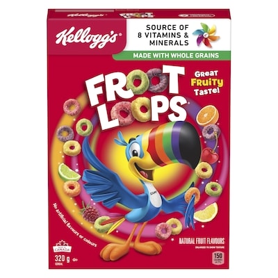 Kelloggs Froot Loops Cereal 320 g, $1.72/100g