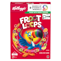 Kelloggs Froot Loops Cereal 320 g, $1.56/100g