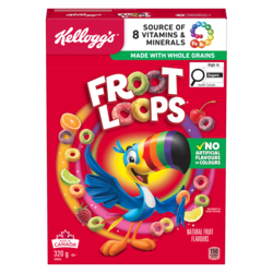 Kelloggs Froot Loops Cereal 320 g, $1.25/100g
