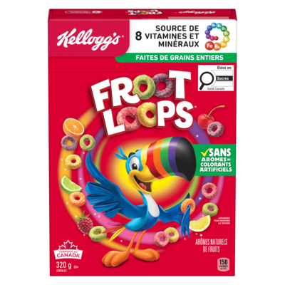 Kellogg’s Froot Loops Céréales 320 g, 1,56 $/100g