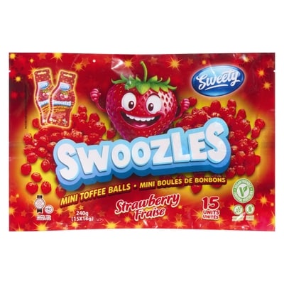 Sweety Swoozles Mini Toffee Balls Strawberry 240 g, $3.12/100g