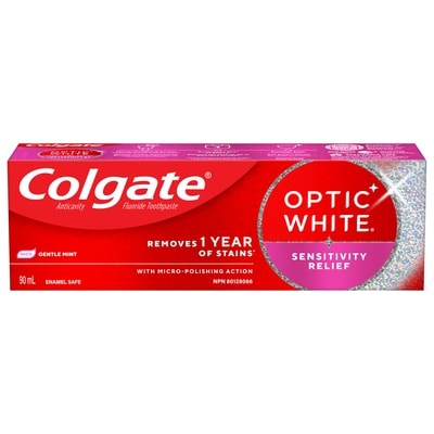 Colgate Dentifrice optic white sensitivity relief, gentle mint 90 ml, 8,88 $/100ml