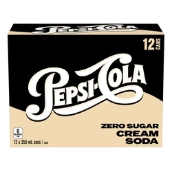 Pepsi Zero Sugar Cream Soda Cola 12x355.0 ml, $0.21/100ml