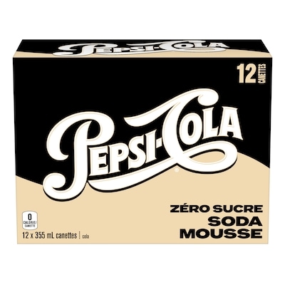 Pepsi Zero Sucre Soda Mousse 12x355.0 ml, 0,21 $/100ml