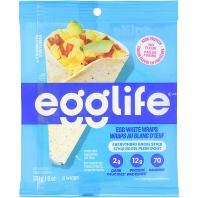 EGGLIFE Egg White Wraps Everything Bagel Style 170 g, $7.05/100g