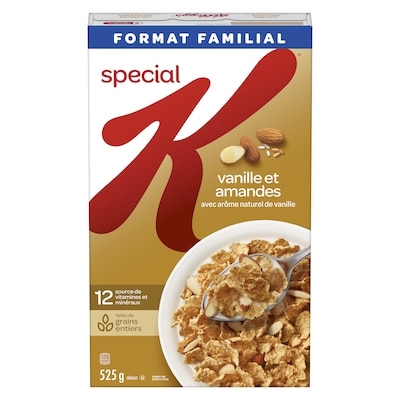 Kellogg’s Special K Céréales vanille et amandes format familial 525 g, 1,52 $/100g