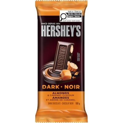 Hershey's Dark Chocolate Almonds & Caramel Flavour 100 g, $2.00/100g