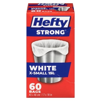 Hefty Bags White X-Small 15 L 60 ea, $0.12/1ea