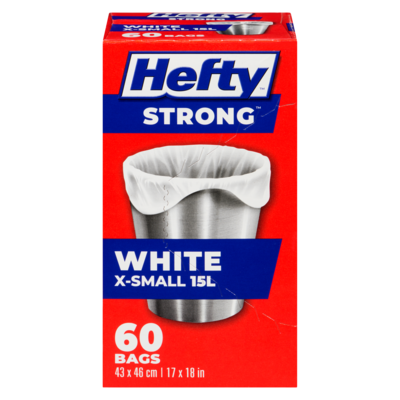 Hefty Bags White X-Small 15 L 60 ea, $0.12/1ea