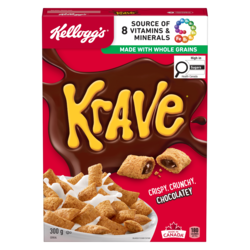 Kelloggs Krave Cereal 300 g, $1.50/100g