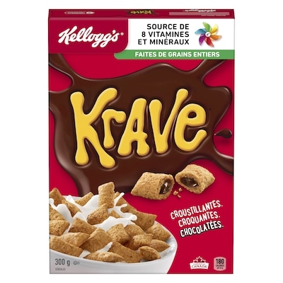 Kellogg’s Céréales Krave 300 g, 1,93 $/100g