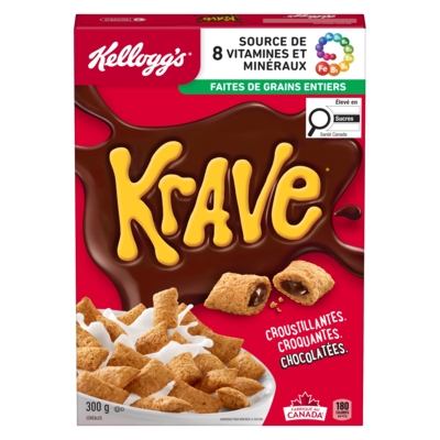 Kellogg’s Céréales Krave 300 g, 1,33 $/100g