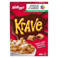 Kellogg’s Céréales Krave 300 g, 1,17 $/100g