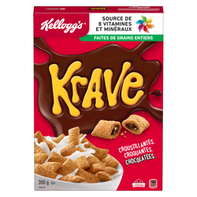 Kellogg’s Céréales Krave 300 g, 1,93 $/100g