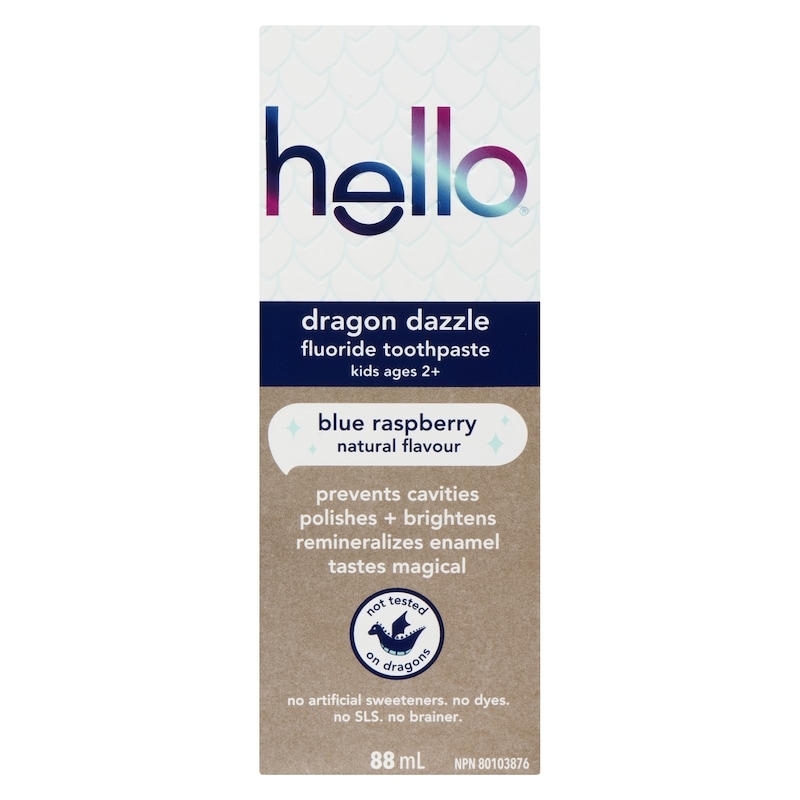 Fluoride Toothpaste Dragon Dazzle Blue Raspberry Natural Flavour Kids Ages 2+