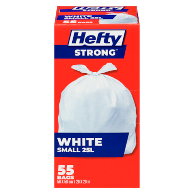 Hefty Bags White Small 25 L 55 ea, $0.13/1ea