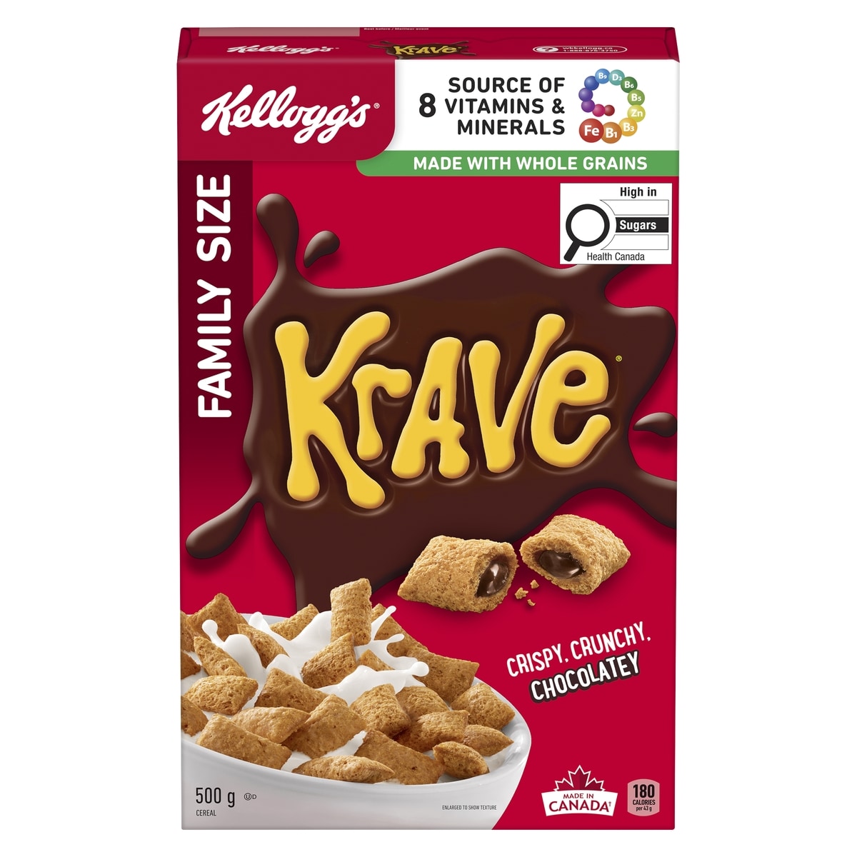 Kelloggs Krave Cereal Family Size 500 g, $1.60/100g