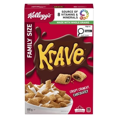 Kelloggs Krave Cereal Family Size 500 g, $1.60/100g