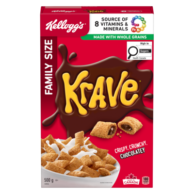 Kelloggs Krave Cereal Family Size 500 g, $1.60/100g