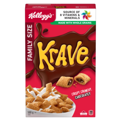 Kelloggs Krave Cereal Family Size 500 g, $1.50/100g