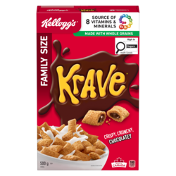 Kelloggs Krave Cereal Family Size 500 g, $1.40/100g