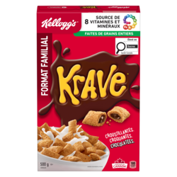 Kellogg’s Céréales Krave format familial 500 g, 1,30 $/100g
