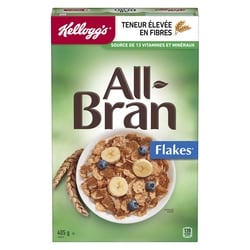 Kellogg’s All Bran All-Bran Céréales flakes 405 g, 1,48 $/100g