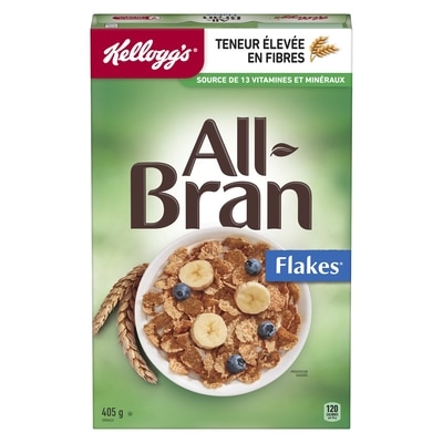 Kellogg’s All Bran All-Bran Céréales flakes 405 g, 1,73 $/100g
