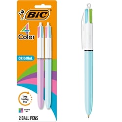 Bic Ball Pens, 4-Color Assorted, 2-Pack 2 ea, $3.25/1ea