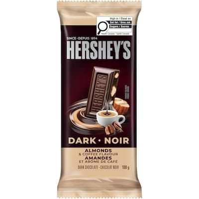 Hershey's Dark Chocolate Almonds & Coffee Flavour 100 g, $2.39/100g