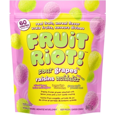 FRUIT RIOT! Sour Candy Mix Grapes 170 g, $4.70/100g
