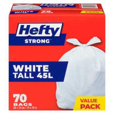 Hefty Bags White Tall 45 L Value Pack 70 ea, $0.20/1ea