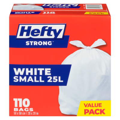 Hefty Bags White Small 25 L Value Pack 110 ea, $0.10/1ea