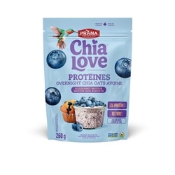 Prana Chialove Protéines – Overnight Chia-Avoine Muffin aux bleuets 260 g, 2,88 $/100g