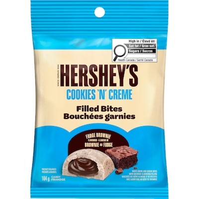Hershey’s Friandise cookies 'n' creme bouchées garnies à saveur de brownie au fudge 104 g, 3,84 $/100g